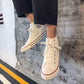 Women High-top Daisy Canvas Shoes Men Flat Shoes Non-slip Deodorant Breathable Couples Casual Shoes