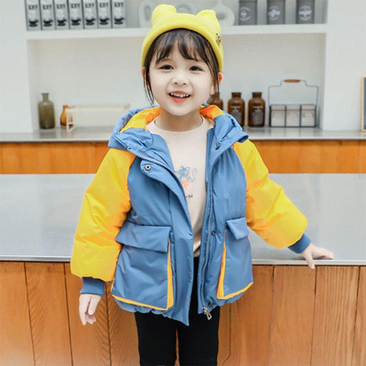 Winter Children's Warm and Windproof Quilted Jacket Hooded Down Padded Jacket