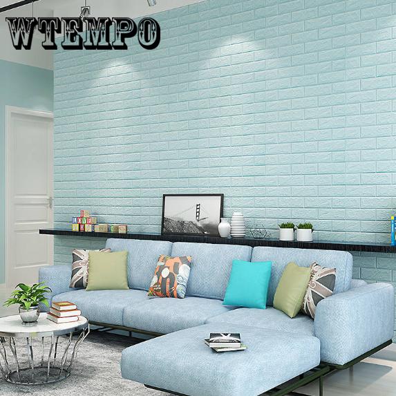 WTEMPO Brick Wall Sticker Creative Brick Pattern Wallpaper Waterproof Wall Sticker Home Decoration