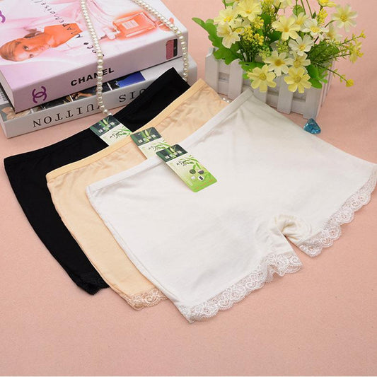 Women's Lace Solid Color Safety Pants Mid-waist Hip-lifting Ladies Panties Modal Leggings