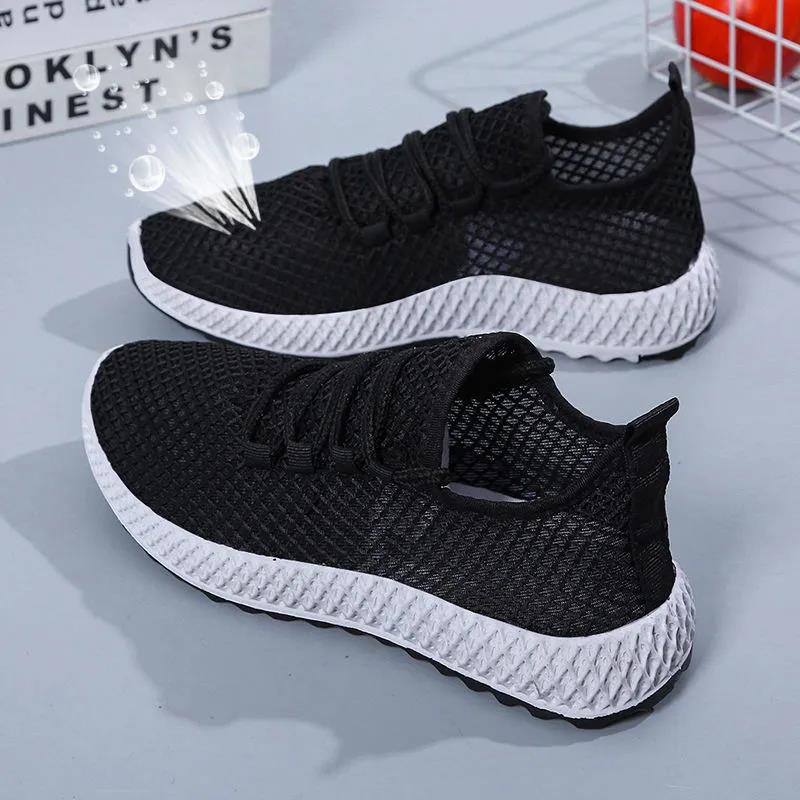 Women's Spring and Summer Walking Shoes Soft Sole Non-slip Breathable Sports Shoes Large Size Casual Flat Sneakers