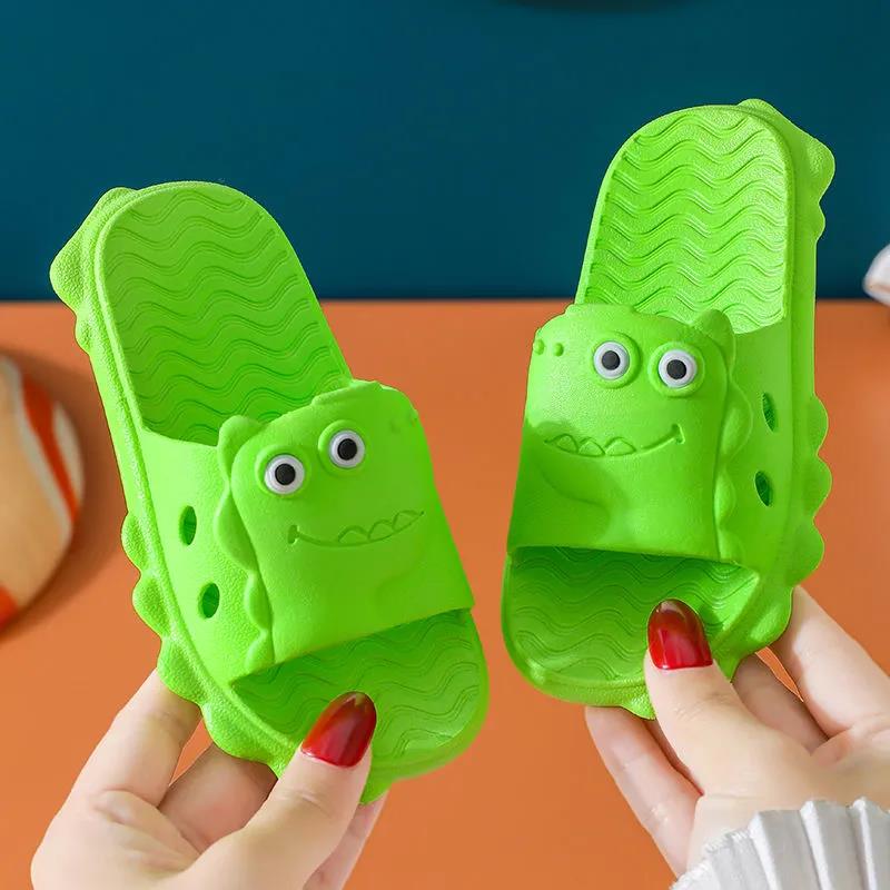 Summer Children's Slippers for Boys Girls Slippers Dinosaur PVC Flip Flops Baby Non-slip Beach Sandals Kids Home Bathroom