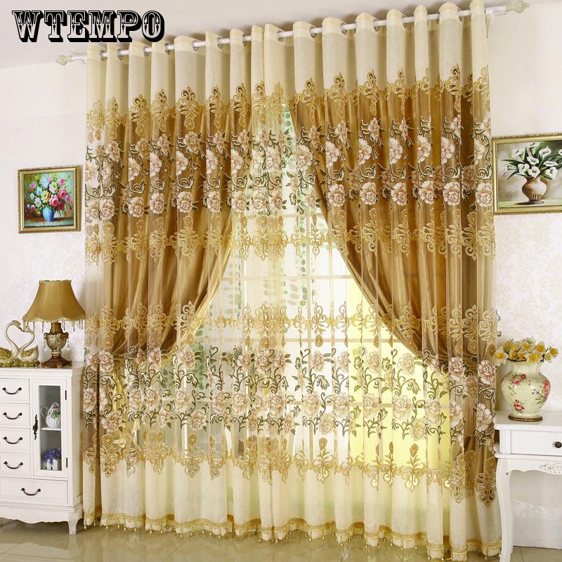 WTEMPO Window Curtain Printed Bedroom Curtain Home Texitle Semi-Blackout Curtain