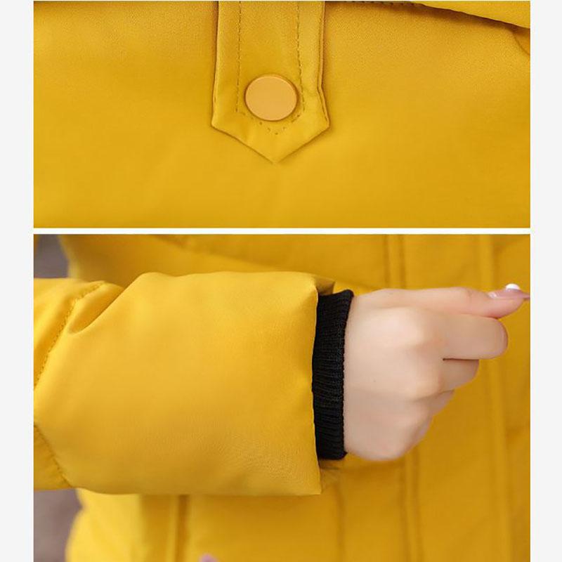 Down Jacket Winter Ladies Fashion Korean Big Fur Collar Thick Warm Hooded Mid-length Plus Size Cotton Jacket