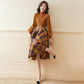 Two Piece Set Women Knitting Korean Elegant Conjunto Femenino Solid Sweater+plaid Long Skirts Autumn Winter Clothing