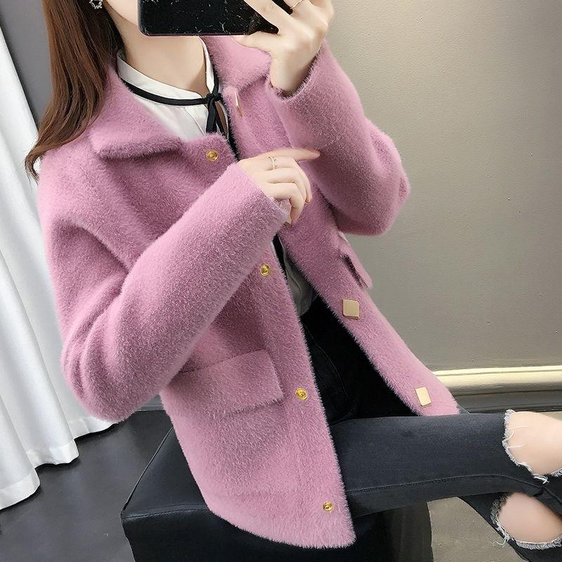 Long sleeve warm Windbreaker Large size Woolen coat autumn and winter large size Woman's clothing