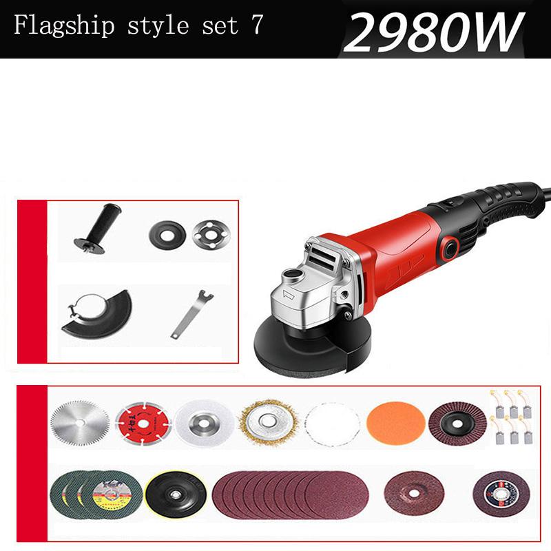 High-power Variable Speed Industrial Electric Angle Grinder Set Multi-function Grinder Cutting Machine Support 100mm Roulette