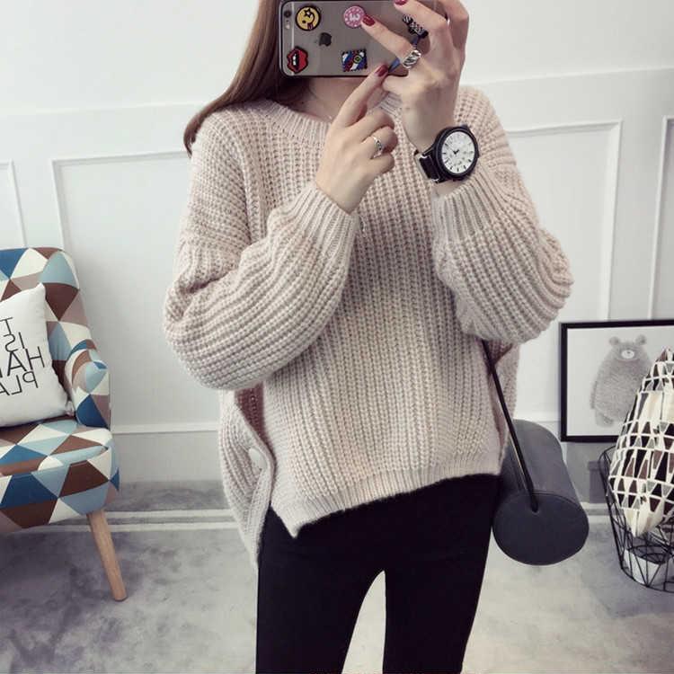 2019 Women Winter Long Sleeve Knitted Sweater Vintage Casual Fall Womens Sweaters Pullovers Jumper