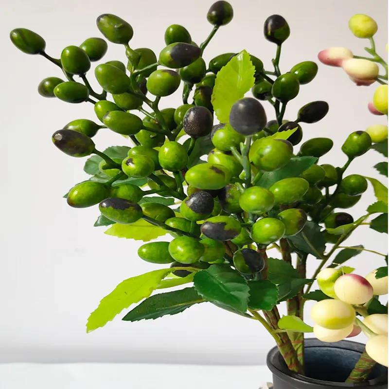 Berry Olive Fruit Bean Branch Christmas Simulation Flower Home Decoration Flower Wall Plant Wall Fake Flower Berry Ornaments