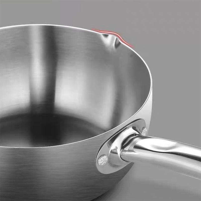 Stainless Steel Snow Pan Uncoated Thickened Milk Pot Soup Pot Complementary Food Milk Noodle Pot Induction Cooker Universal Non-stick Pan