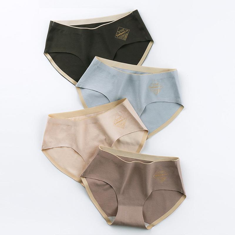 4Pcs/Set Women's Cotton Panties M-XL Comfortable Underpants Female Plus Size Solid Color Briefs