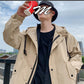 Spring and Autumn New Windbreaker Men's Mid-length Korean Version Trend Loose Casual Coat Tide Brand Handsome Hooded Jacket