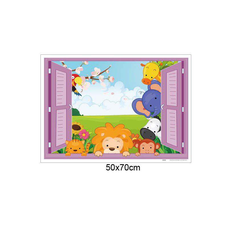 [Wall sticker ]3d Fake Window Landscape Art Wall Stickers For Kids Rooms Nursery Children Bedroom De