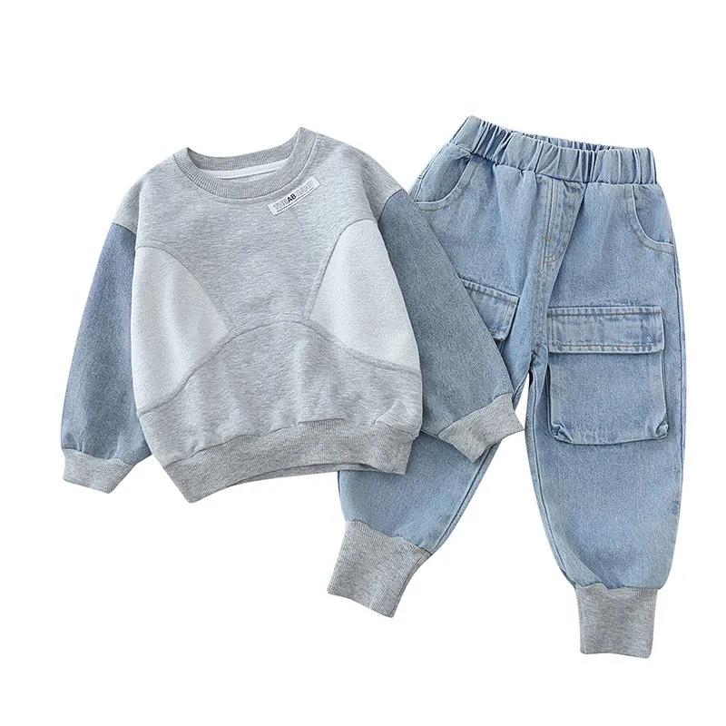 Boys and Girls Sweatshirt Suits Spring and Autumn Clothes Children's Western-style Sports Children's Two-Piece Set