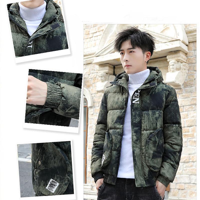 Winter Men's Jacket Fashion Trend Camouflage Cotton Coat Handsome Plus Velvet Thick Warm Winter Clothes