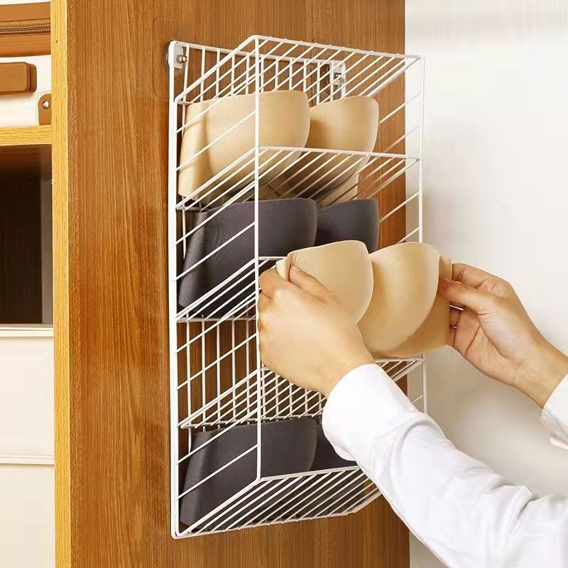 18 Grid Home Wardrobe Hanging Rack Socks Underwear Storage Shelf Wall Hanging Free Perforated Storage Lattice Dormitory Clothes Storage Box