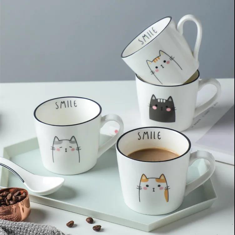 Cup Home Ceramic Creative Water Cup Milk Breakfast Cup Parent-child Mug Tea Cup Student Large Capacity Water Cup