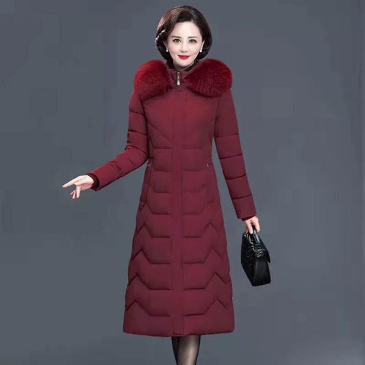 Large Size Parkas Women Parkas Winter Lady Fur Collar Warm Outwear Down Coat Warm Long Overcoat