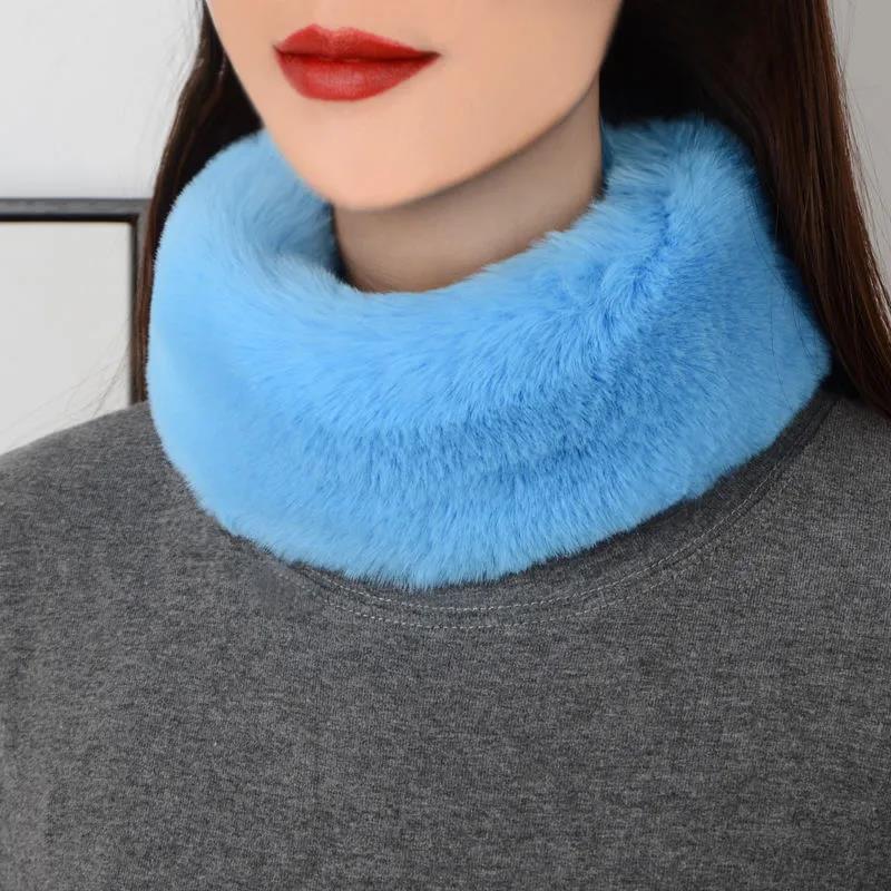 Women's Korean Style Bib Scarf Winter Thick Warm Scarf Female All Match Pullover Collar Neck Protection Soft Thermal Neck Cover Solid Neckerchief