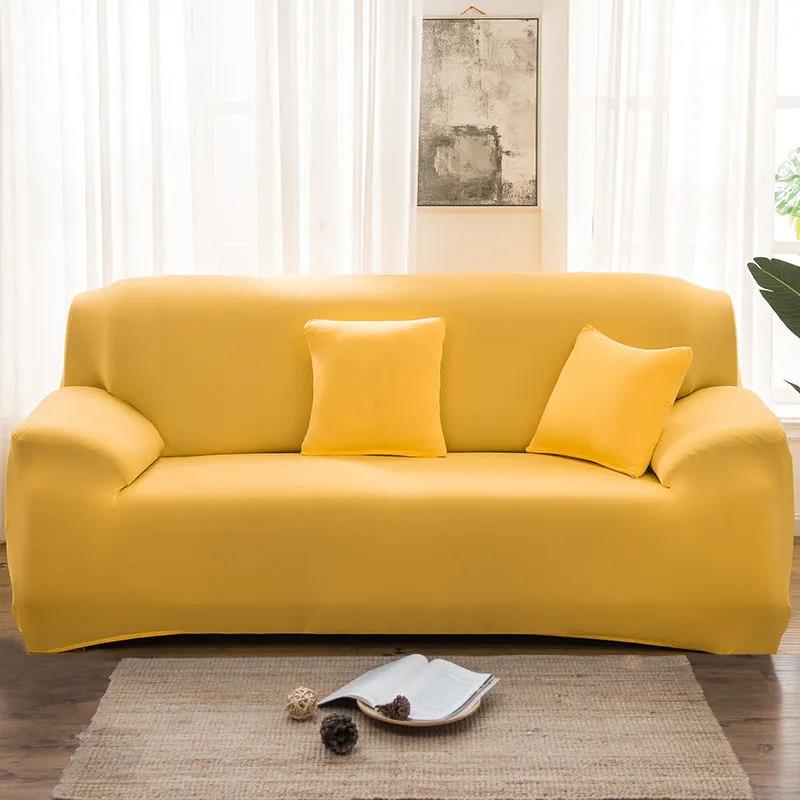 1-4 Seats Solid Color Elastic Sofa Cover Universal Furniture Home Decor Sofa Slipcover