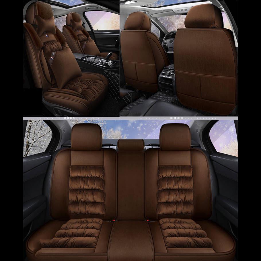 Fully-enclosed 5-seater car cushion winter warm and comfortable plush seat cover GM car cushion