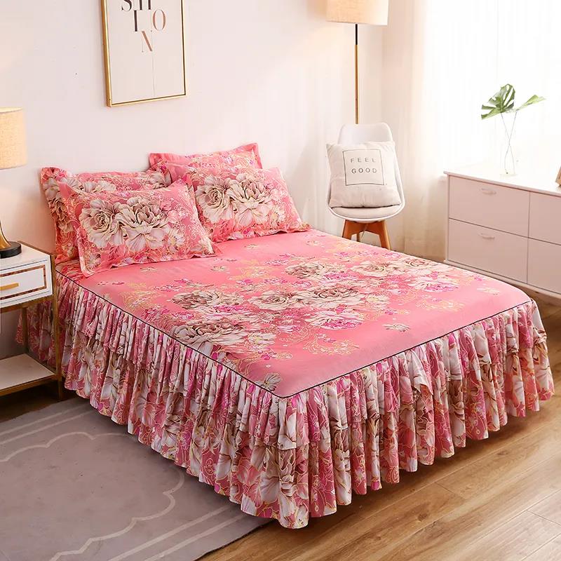 Cotton Mattress Cover Non-slip Fixed Cotton Bed Sheet Bedspread Simmons Protective Cover