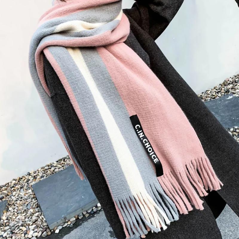 Scarf Women Winter Korean Wild Long Knitted Wool Scarf Women Thick Warmth Matching Scarf