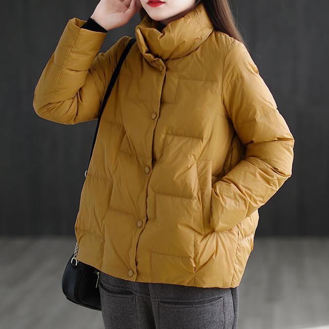 Stand-up Collar Down Padded Jacket Women's Winter Loose and Versatile Lightweight Cotton-padded Jacket Short Coat Padded Jacket