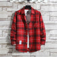 Plaid Shirt Men's Spring and Autumn Handsome Long-sleeved Student Korean Shirt Men's Trend Ins Hong Kong Style Jacket Men