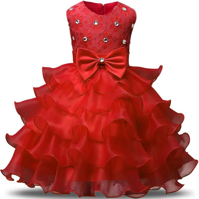 Girls Sleeveless Puffy Princess Dress Children's Wedding Show Dress Bow Western Style Dress