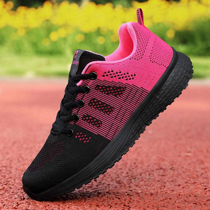 Women Casual Shoes Breathable Walking Mesh Flat Shoes Woman Contrast Color Sneakers Women Tennis Sports Shoes