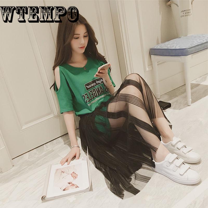 4XL plus size Women Clothes 2019 Letter Print Short Sleeve Cotton T shirt Patchwork Mesh dress