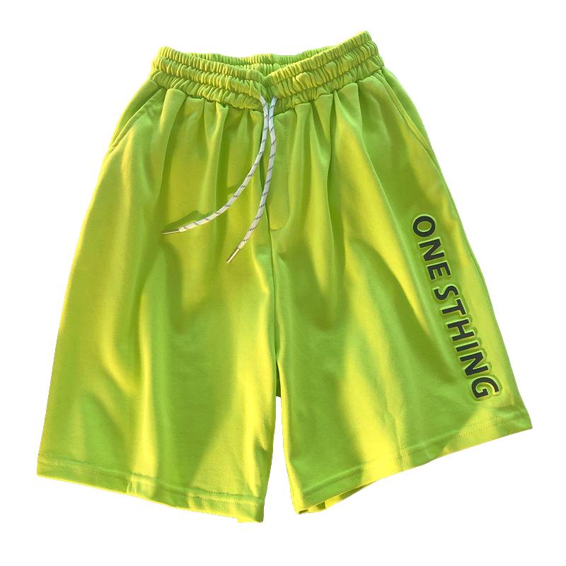 Reflective Letter Printed Pants Men and Women Loose Sports Shorts Ins Casual Couple Fashion Five-point Pants Trend