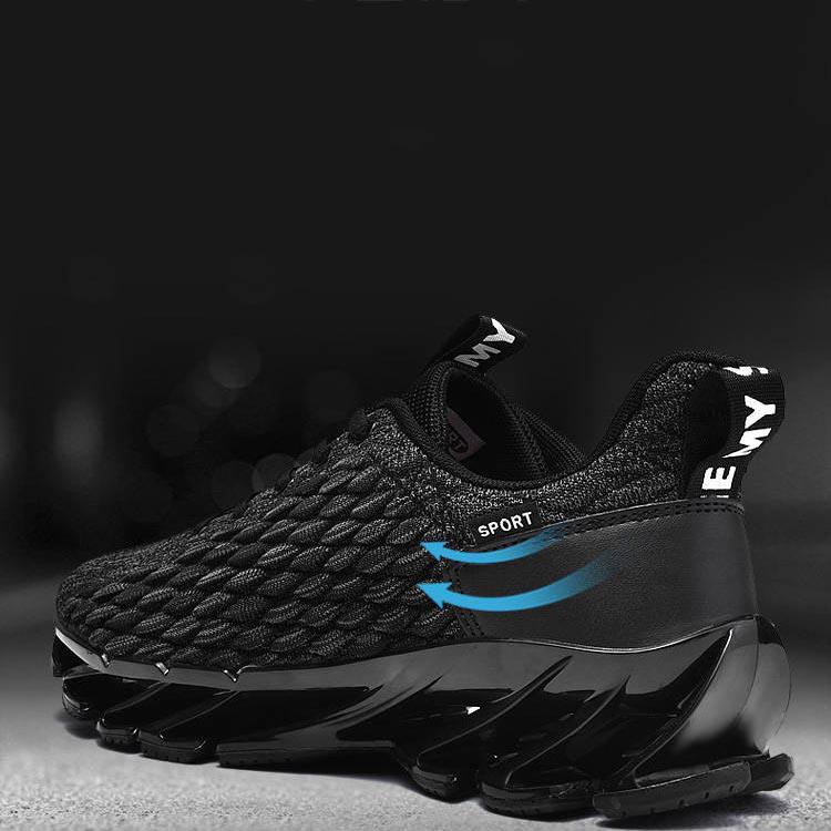 Men's Shoes Sports Casual Running Breathable Rubber Lace-up Mesh Shoes Has Elasticity Reduce Vibration