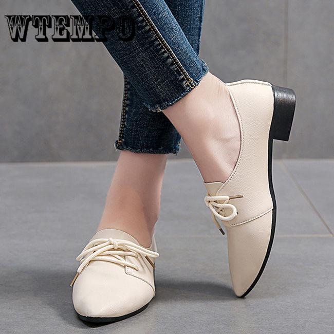 Women Soft Pu Leather Shoes Woman Casual  Flat Leather Shoes Soft Bottom Loafers