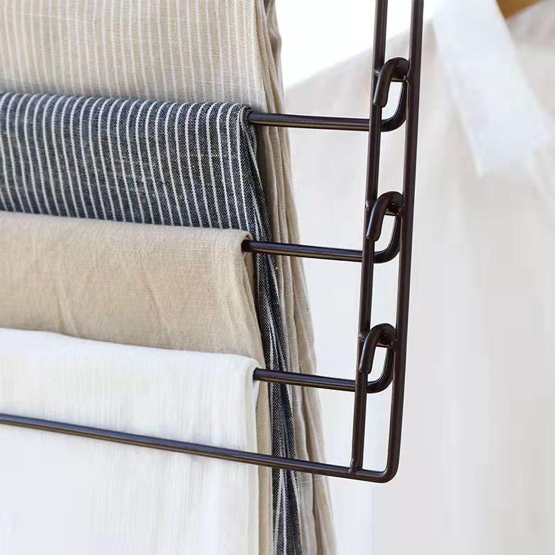 Multi-layer Trousers Rack Trousers Clip Multifunctional Hanger Storage Artifact Hanger Wardrobe Storage Rack Seamless Pants Rack Trousers Hanging