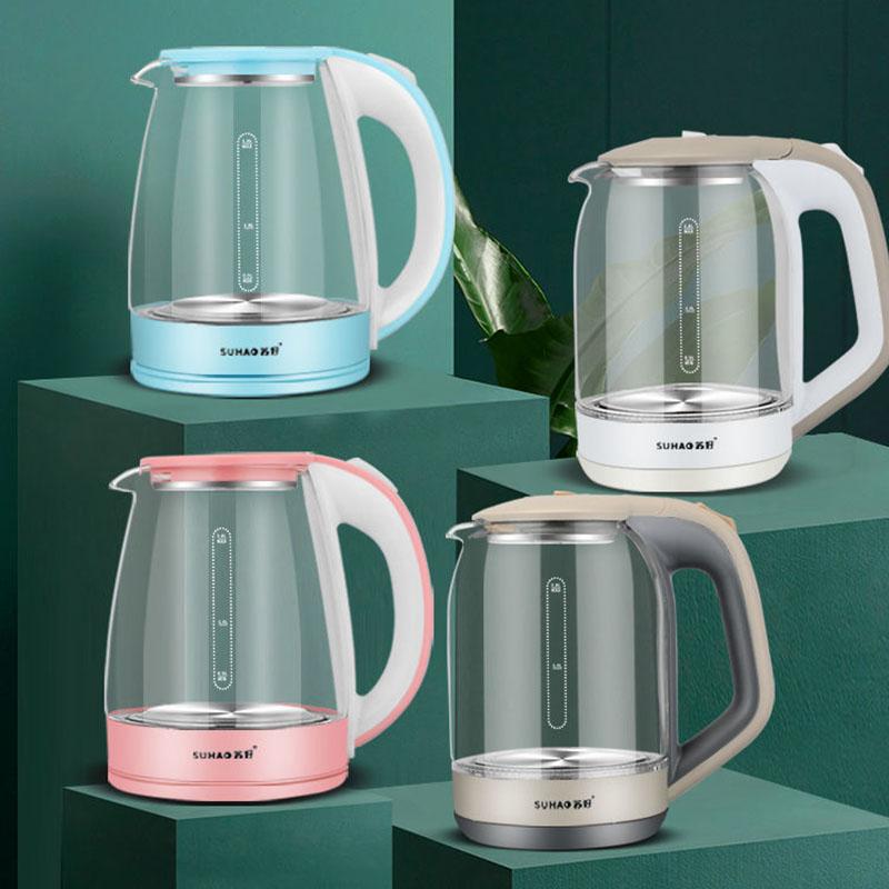 Large-capacity Quick-burning Electric Kettle High Boron Glass Health Teapot High Temperature Resistant Boiling Water Household Kettle