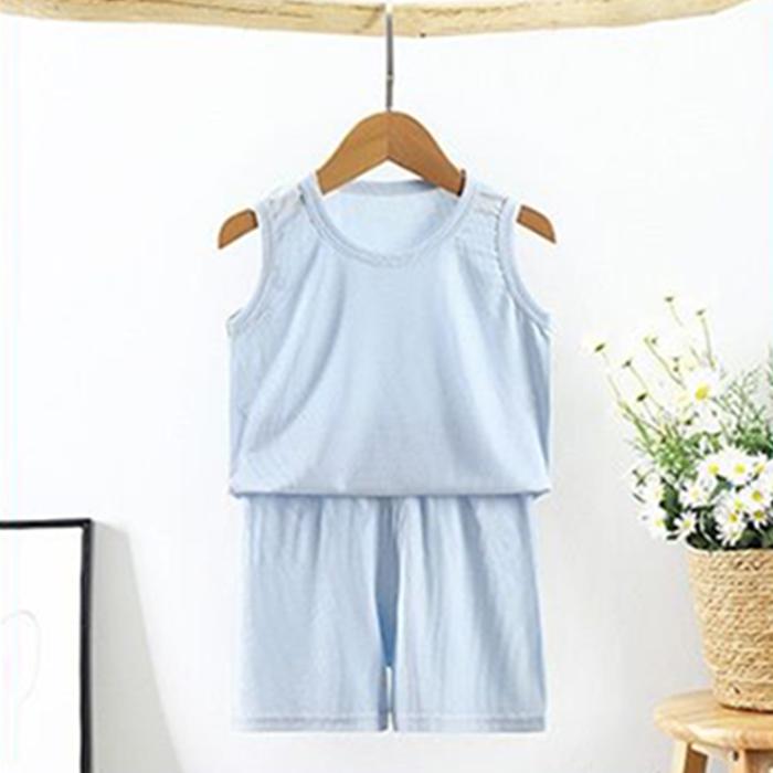 Children's Pajamas Summer Thin Boy's Cotton Sleeveless Vest Shorts Set Baby's Air Conditioning Clothing Girls' Home Clothes