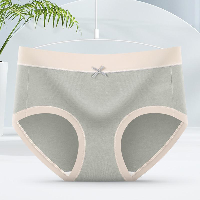 7Pcs/Set Women's Spring All-match Large Size Causal Cotton Briefs Ladies Summer Mid Waist Solid Color Highly Elastic Seamless Underpants