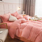 Four-piece Solid Color Fleece Coral Fleece Duvet Cover Thick Sheets Double-sided Fleece Student Winter Bedding