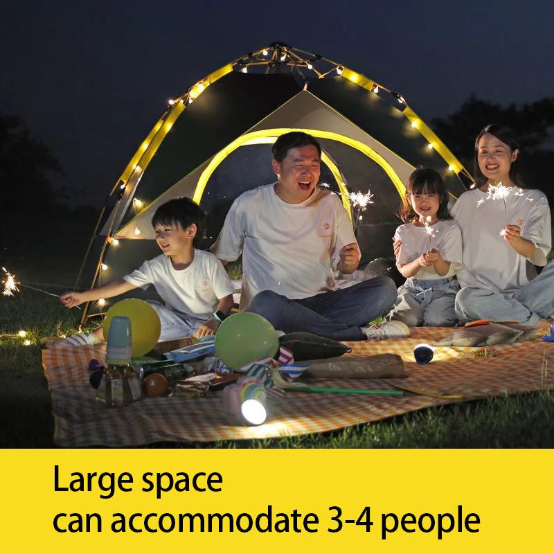 Outdoor Camping Tent Thickening Folding Outdoor Tent Camping Automatic Speed Opening Camping Tent 3-4 People