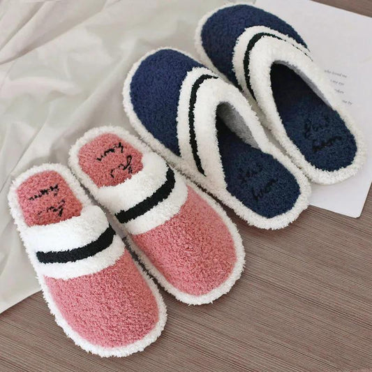 Autumn and Winter Pure Cotton Slippers Indoor Non-slip Soft-soled Shoes Warm Simple and Comfortable Casual Plush Cotton Shoes