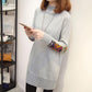 Autumn and Winter Long Sweater Pullover Loose Bottoming Shirt Half High Neck Knitted Casual Dress