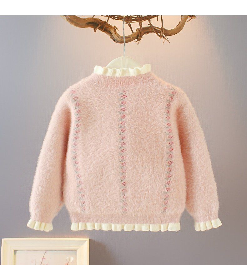 Kid Sweater Girls' Autumn Baby Mink Fleece 2021 Children's Autumn/Winter Long Sleeve Tops