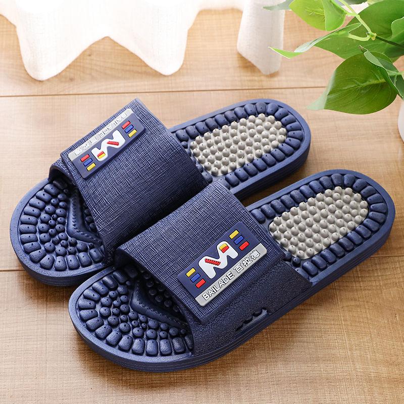 Summer Men's Foot Acupoint Massage Pedicure Slippers Home Bathroom Non-slip Deodorant Couple Leisure Indoor Sandals