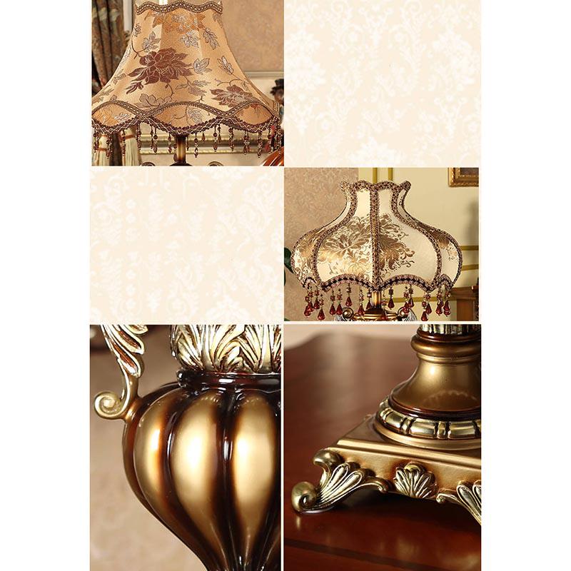 Luxury Retro Resin Table Lamp Luxury Palace Bedroom Bedside Lamp Sculpture Resin Decoration Lamp