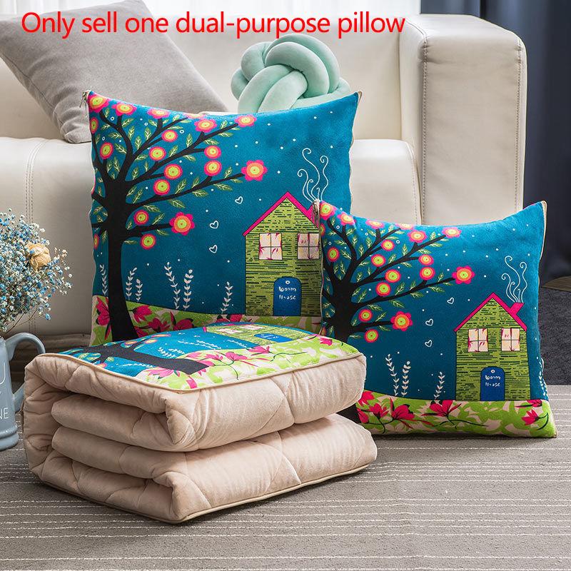 Winter Dual-use Pillow Variable Quilt Coral Fleece Home Sofa Pillow Car Warmth Artifact