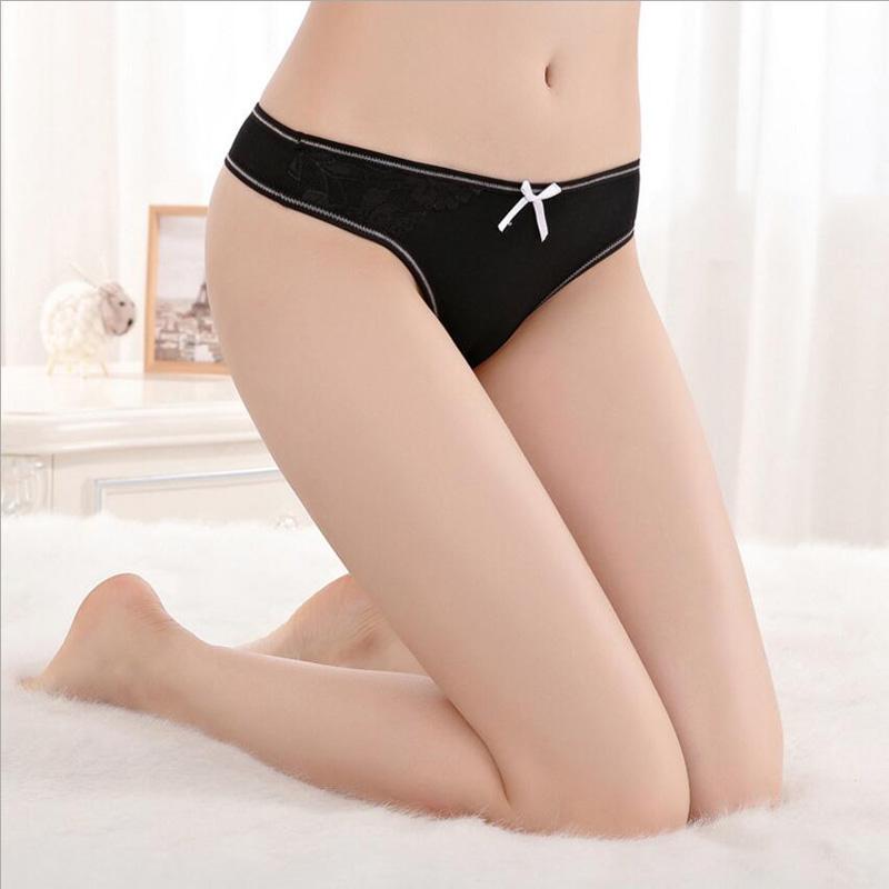 6 Pcs/Lot Underwear Women's Briefs Thongs Panties Cotton G-String Sexy Lace Underpants