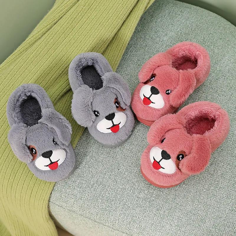 Men and Women Dog Design Sense Cotton Shoes Indoor and Outdoor Non-slip Casual Slippers Lightweight Flat Shoes Soft Shoes