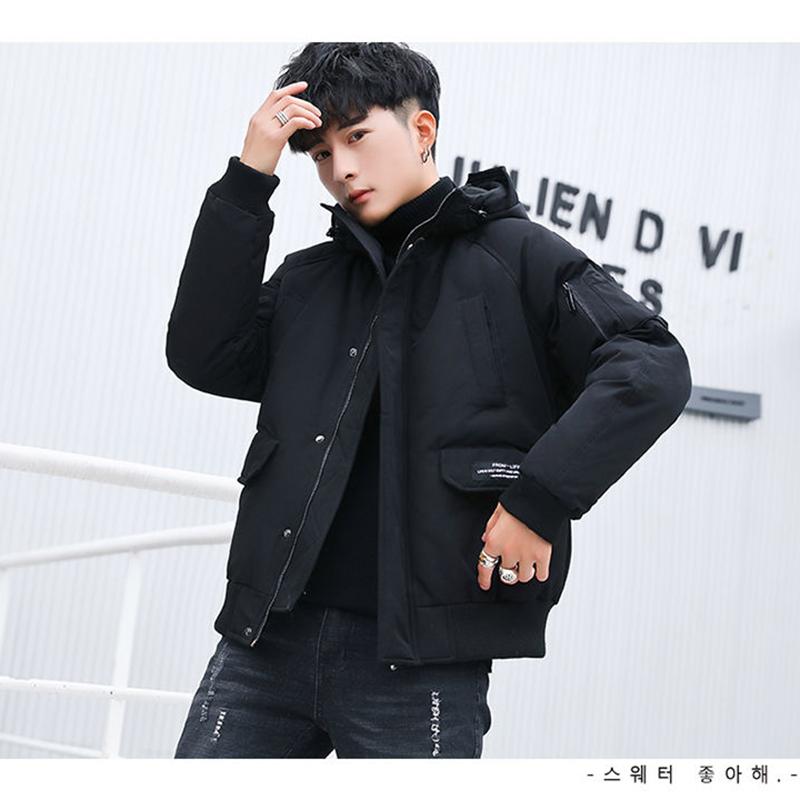 Fashionable Men's Winter Jacket Loose Casual Youth Hooded Cotton Jacket Korean Trend Parker Clothing